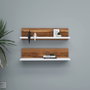 Hanah Home Estantería de Pared Escandinava Nogal y Blanco (2 piezas)
